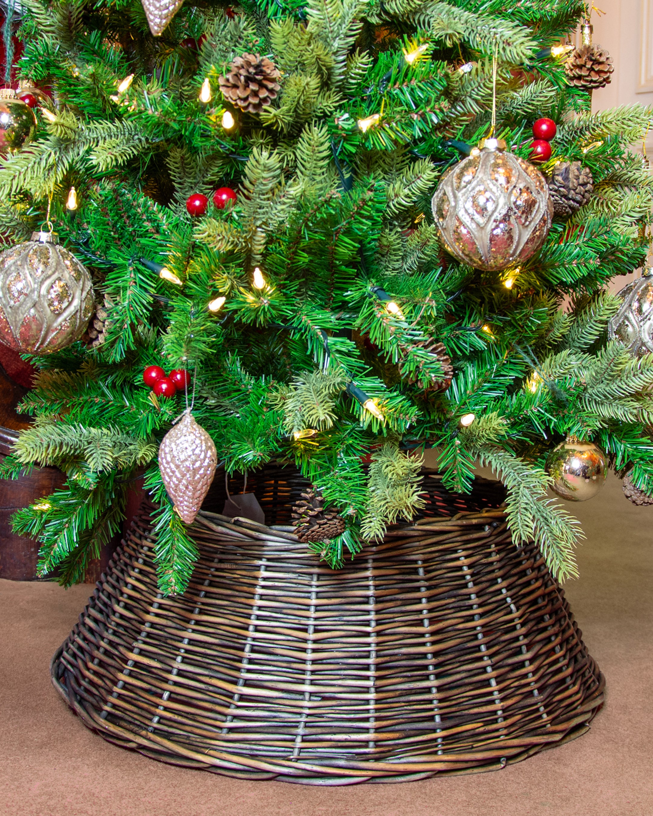 Grey wicker shop tree skirt ireland