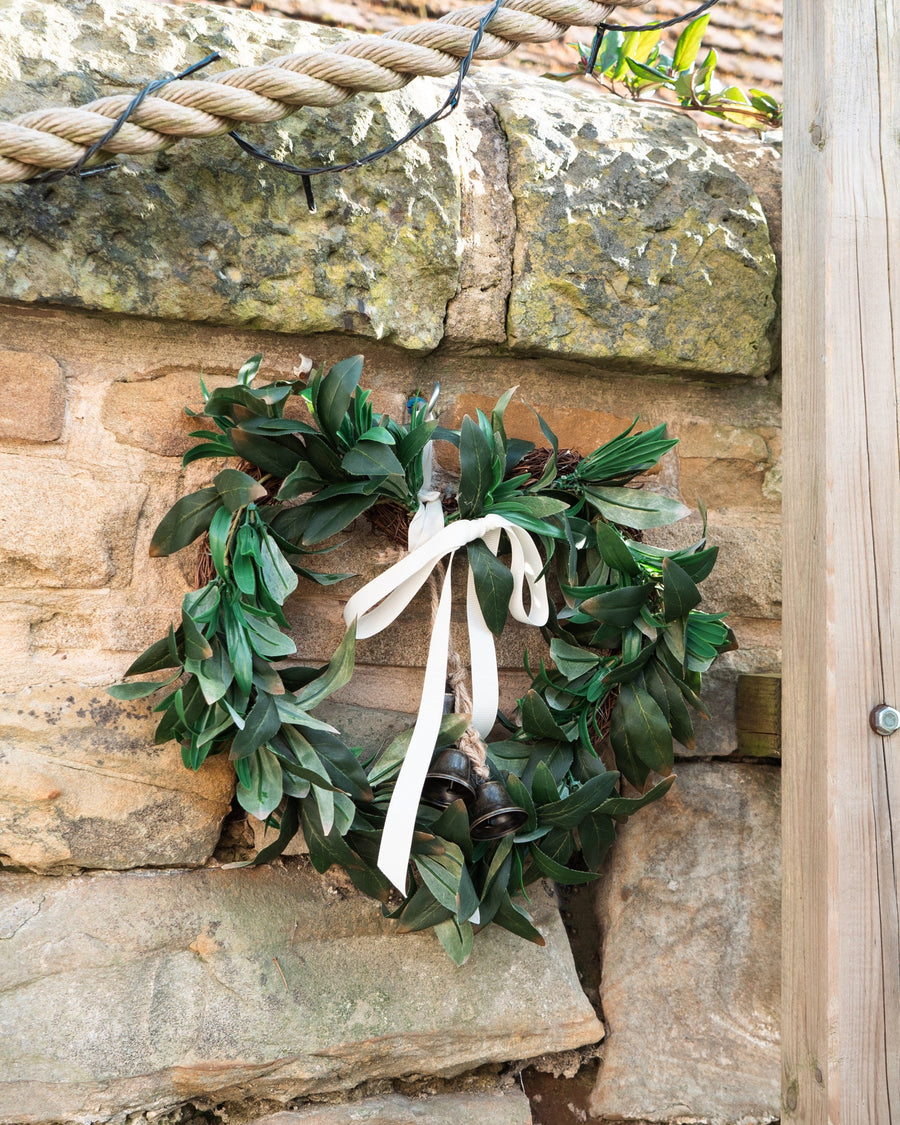 Heart Shaped Eucalyptus Wreath with Ribbons & Bells
