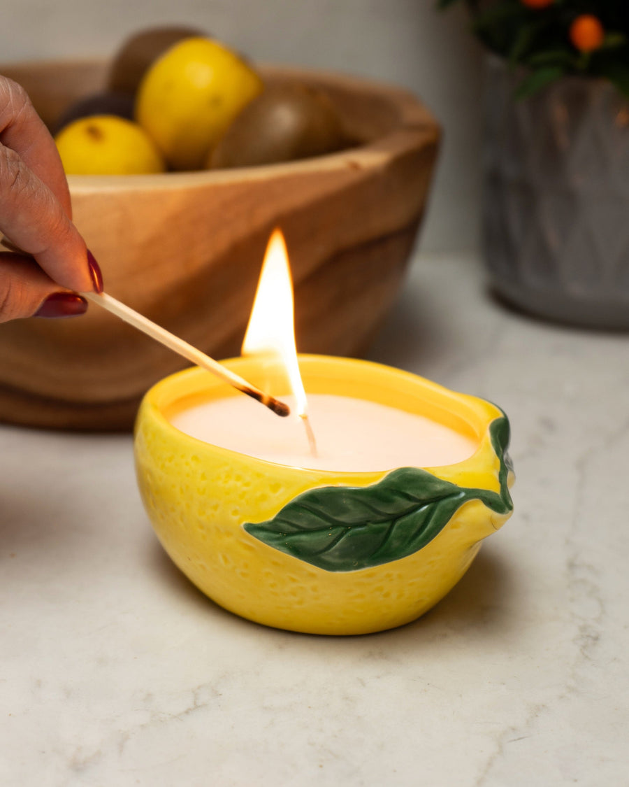 Ceramic Lemon Candle