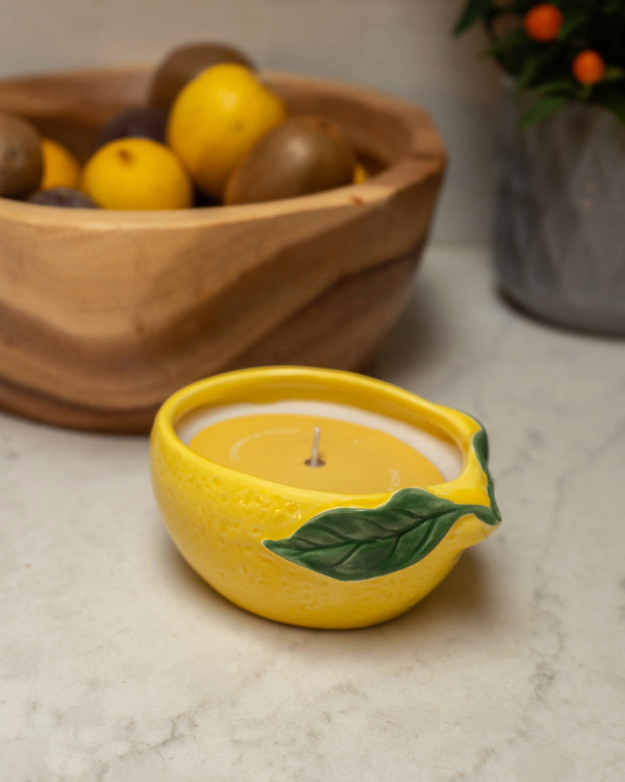Ceramic Lemon Candle