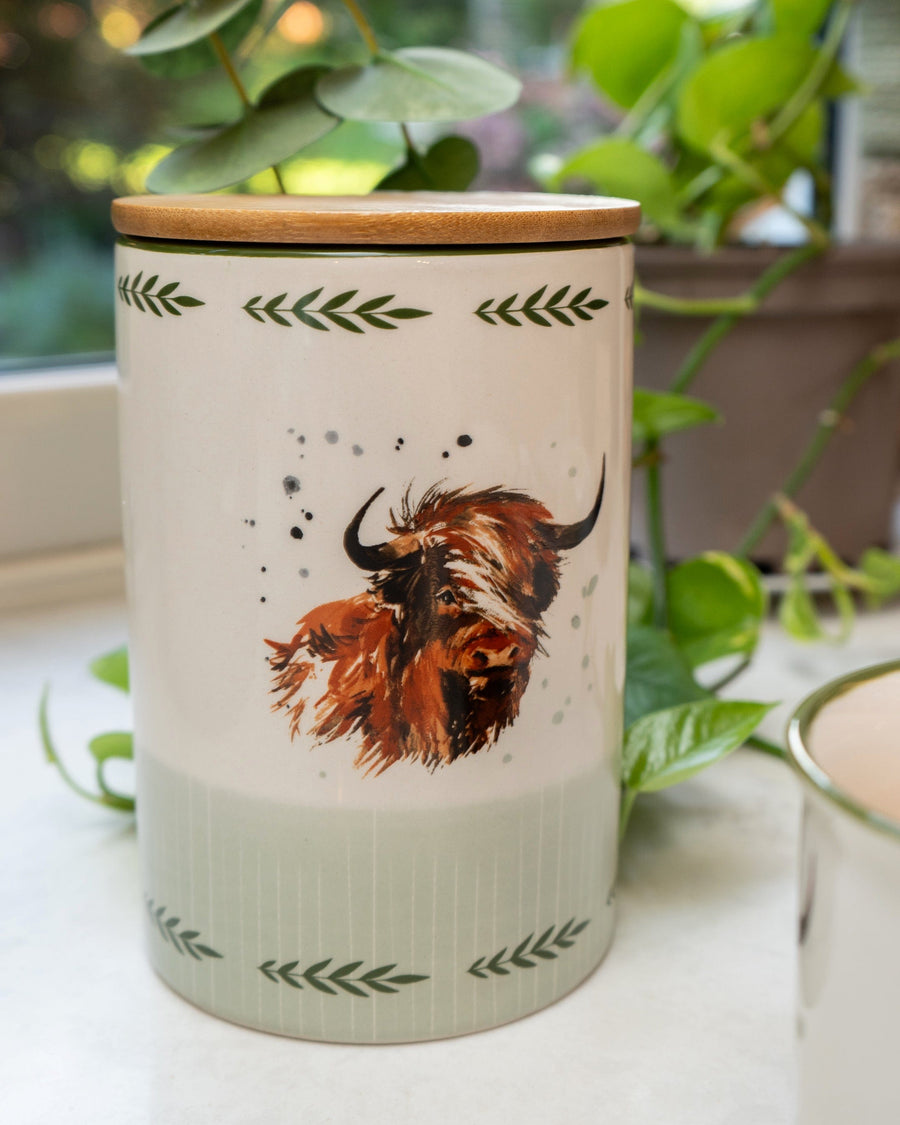 Highland Cow Storage Jar