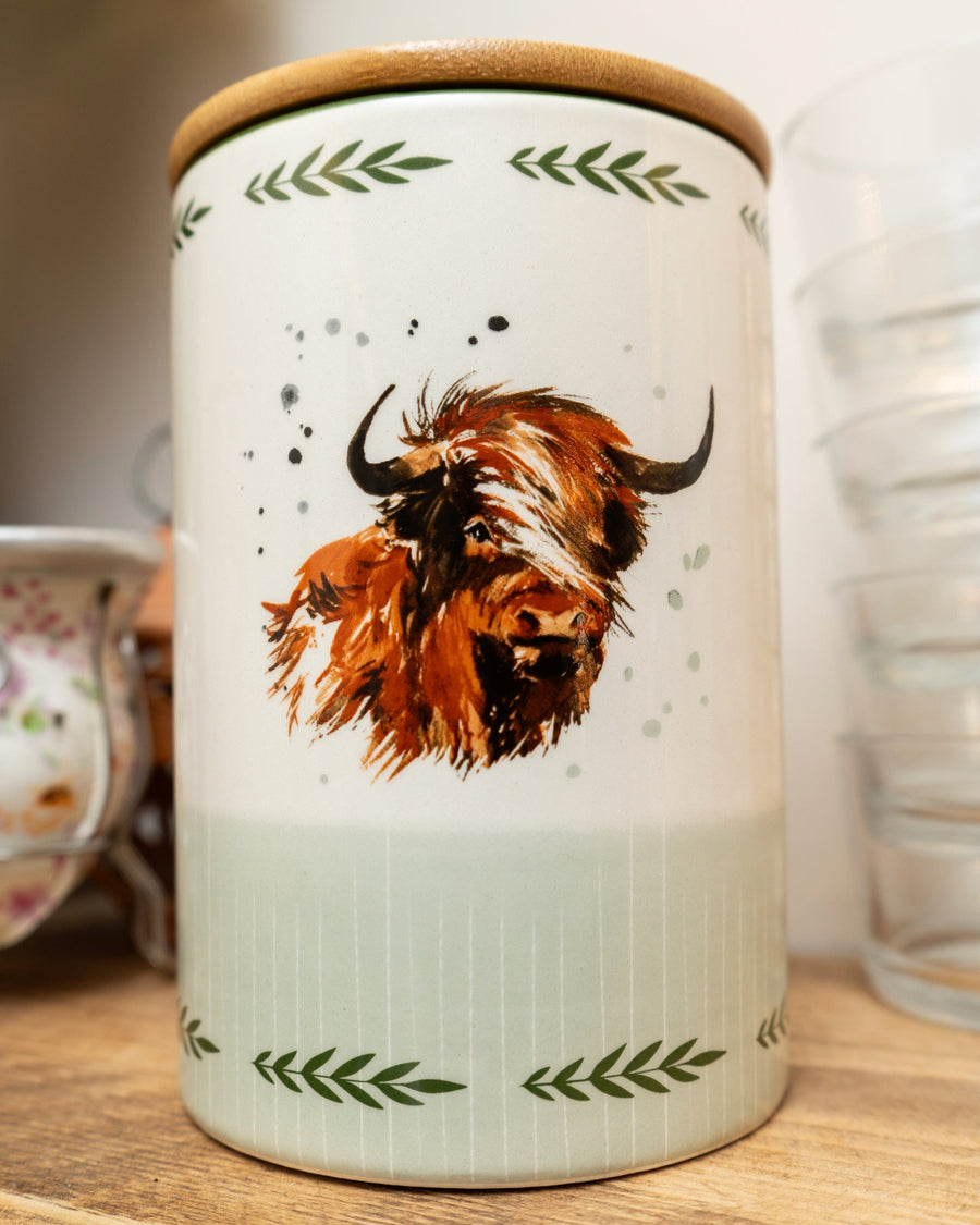 Highland Cow Storage Jar