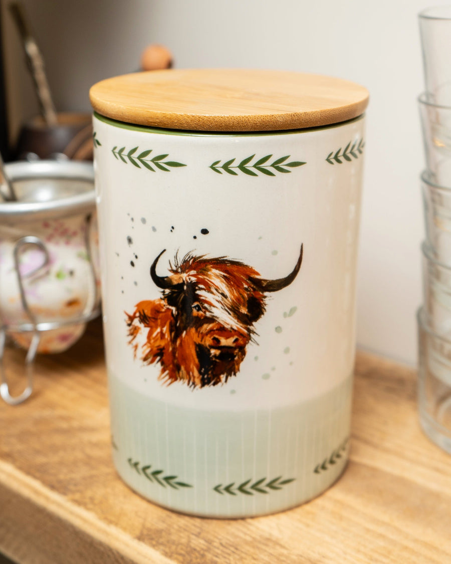 Highland Cow Storage Jar