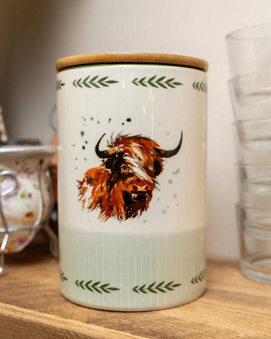 Highland Cow Storage Jar