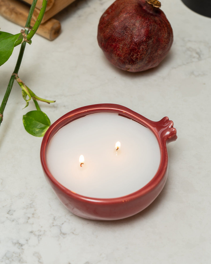 Ceramic Pomegranate Candle
