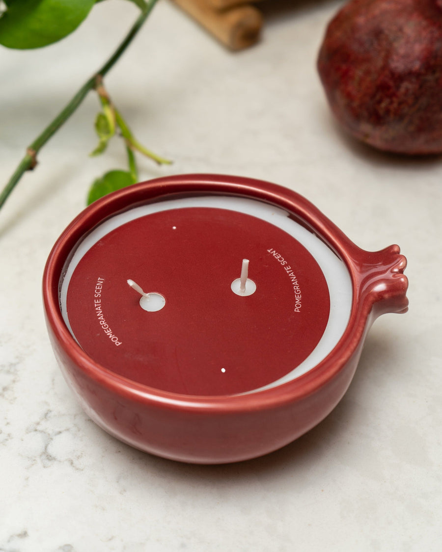 Ceramic Pomegranate Candle