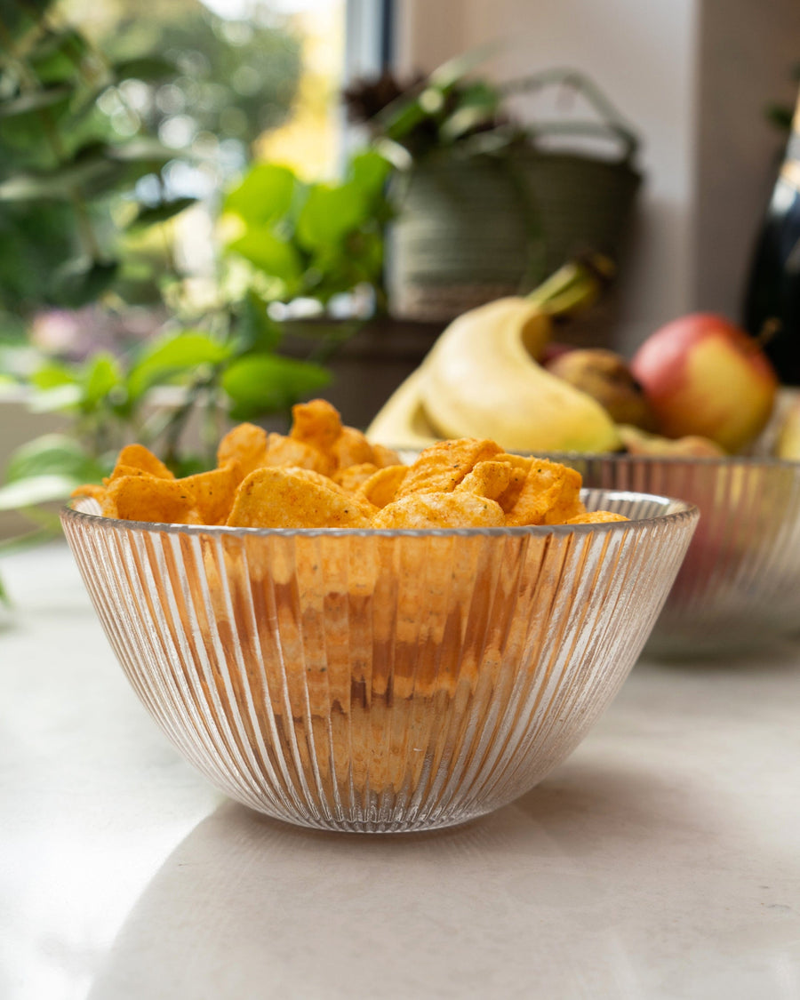 Small Clear Ridged Glass Bowl