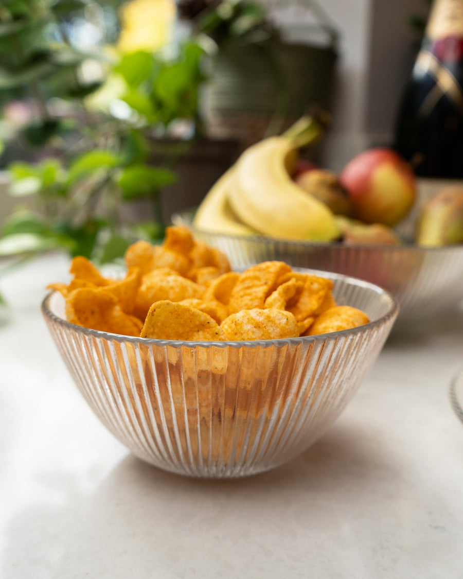 Small Clear Ridged Glass Bowl