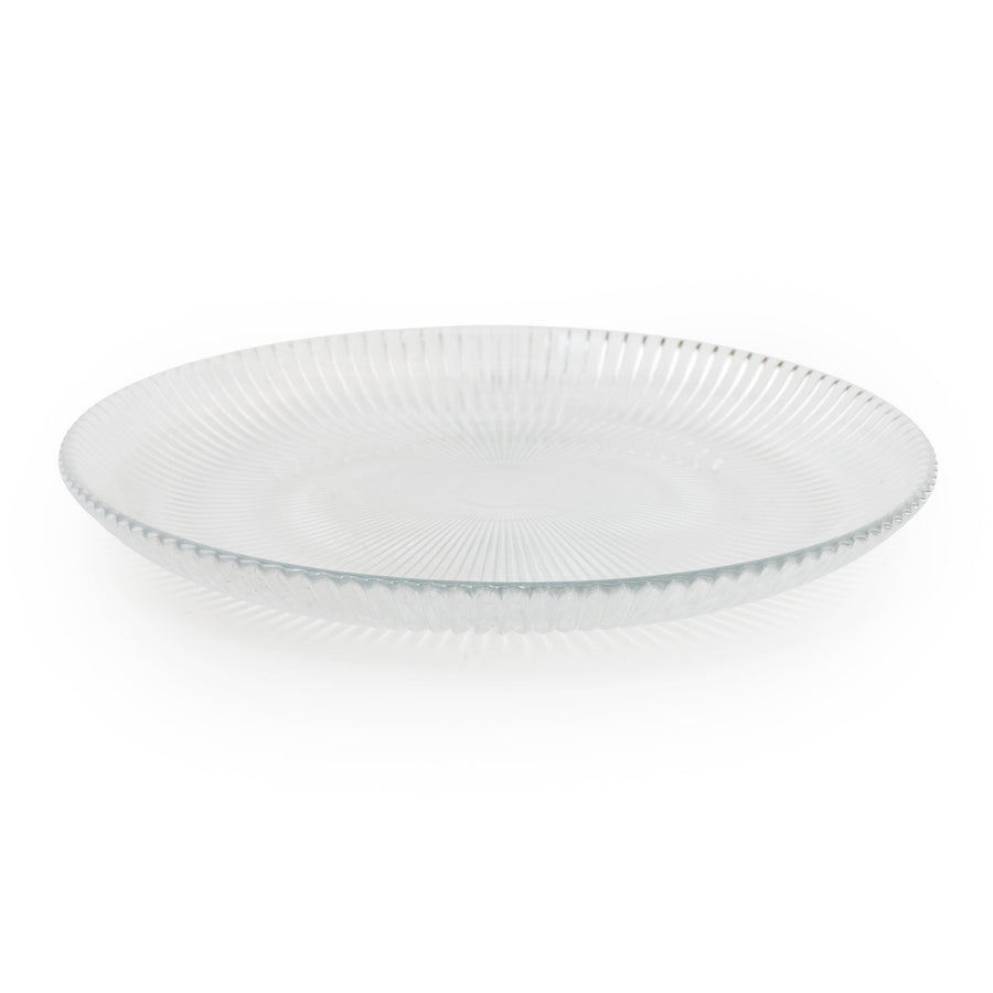 Small Clear Ridged Glass Plate