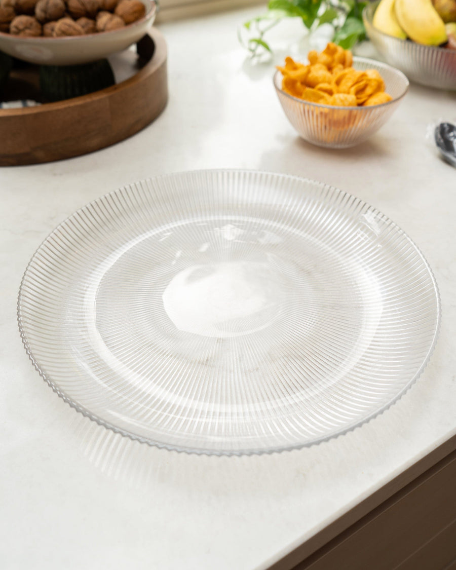 Large Clear Ridged Glass Plate