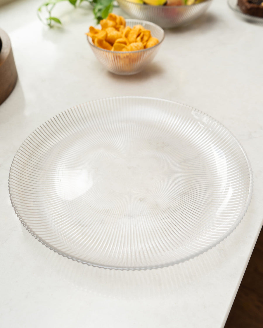 Large Clear Ridged Glass Plate