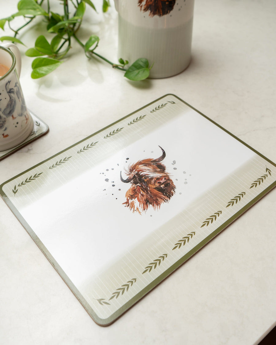 Set of 4 Highland Cow Placemats