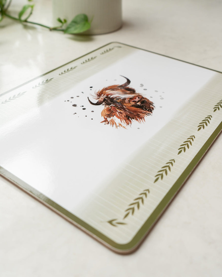 Set of 4 Highland Cow Placemats