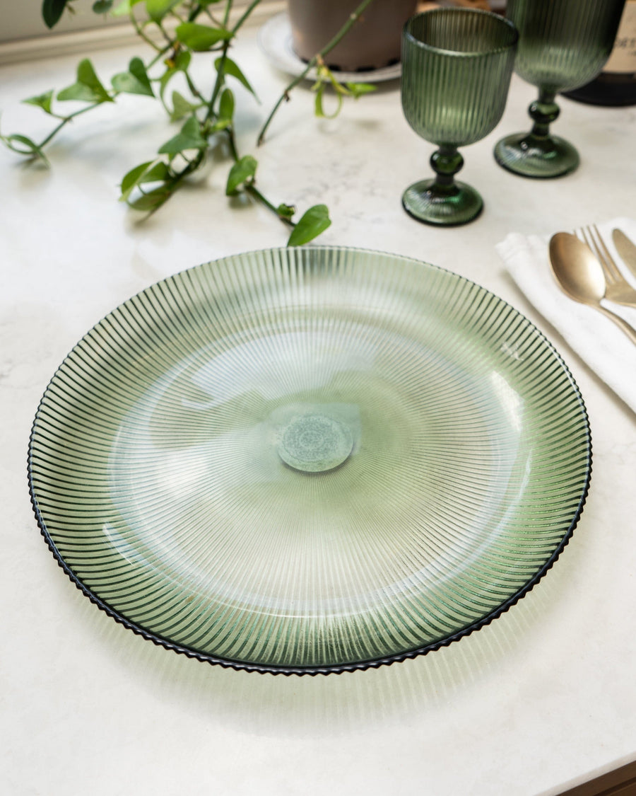 Large Green Glass Plate