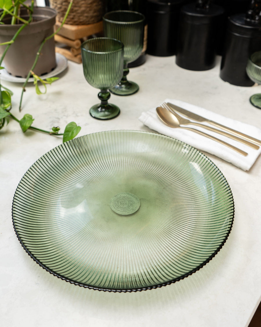 Large Green Glass Plate