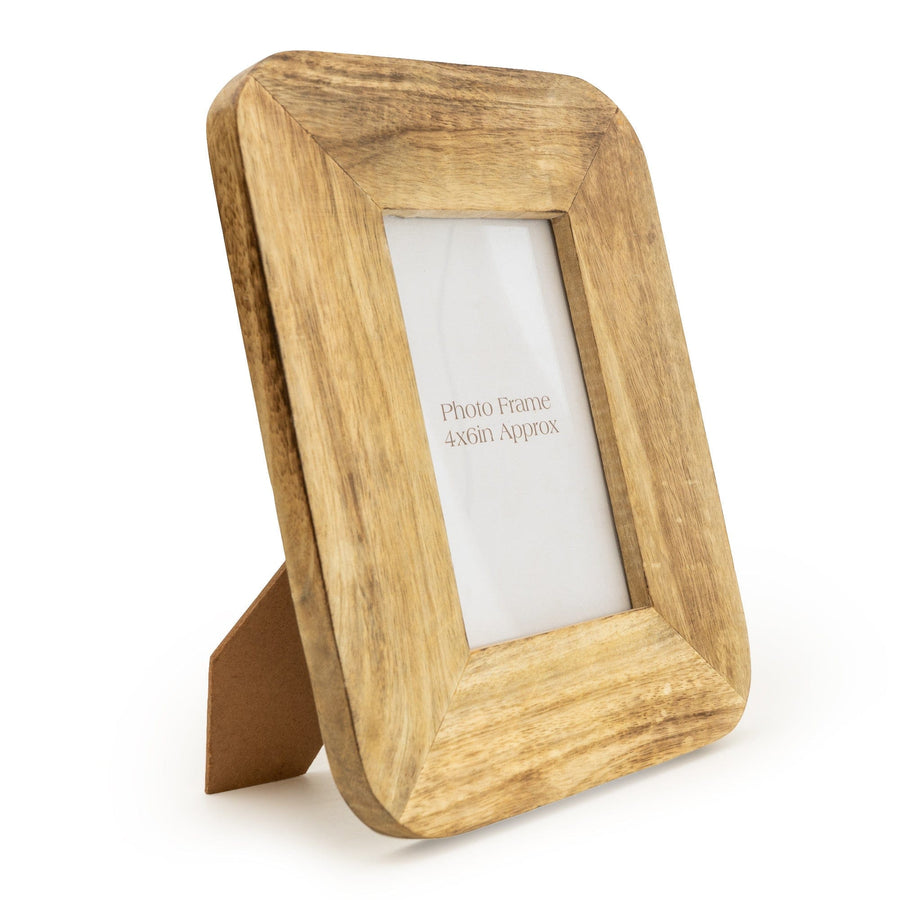 Rounded Mango Wood Photo Frame  4 x 6"