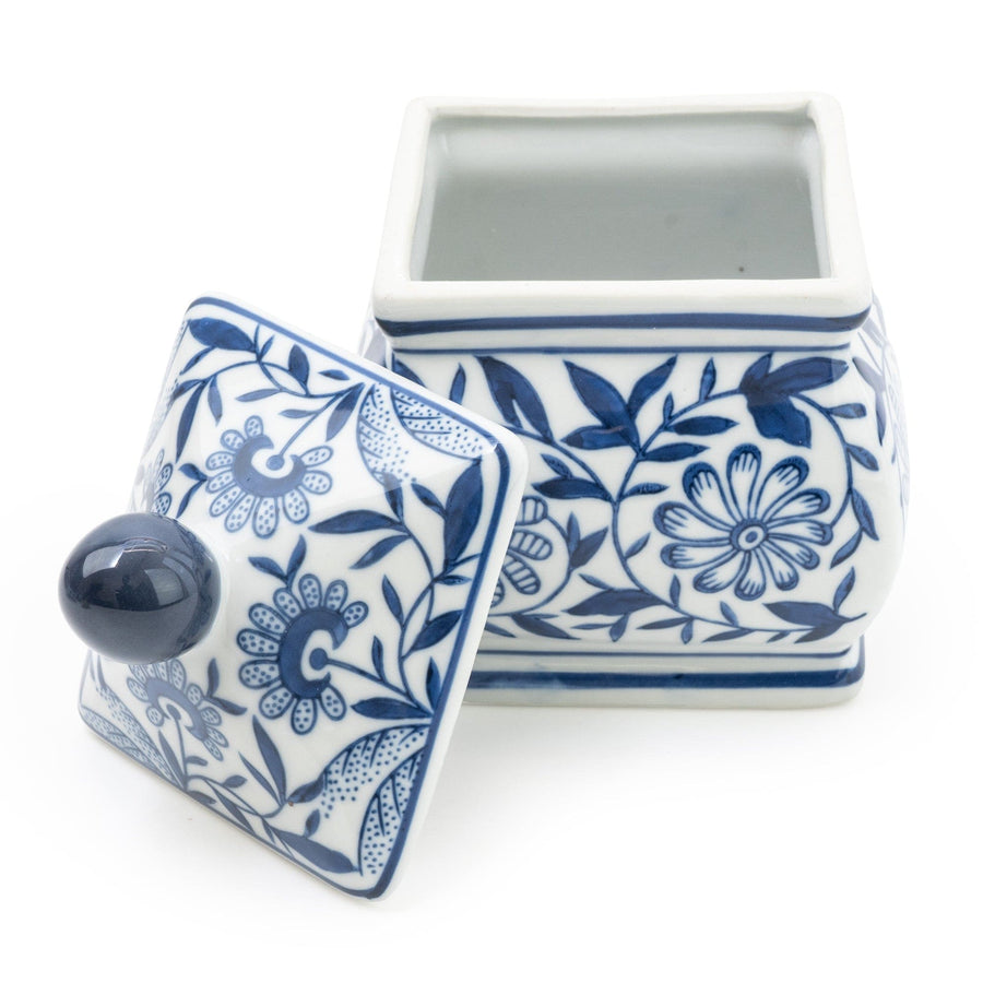 Oriental Blue & White Square Ginger Jar