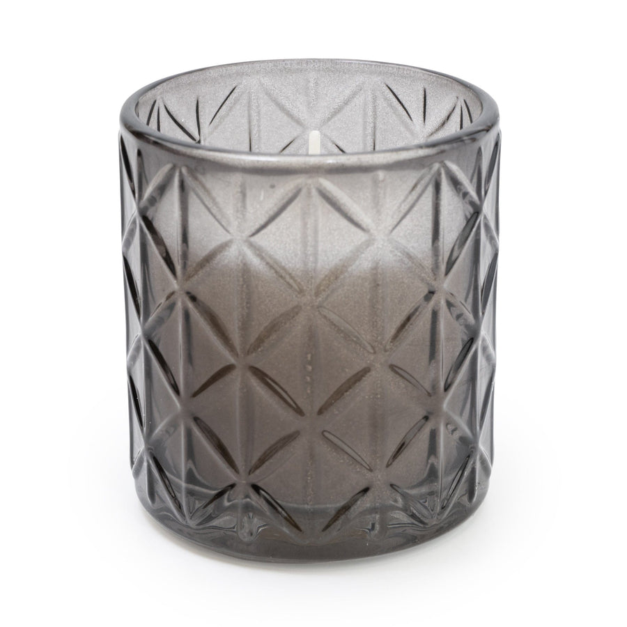 Smokey Black Small Diamond Glass Candle