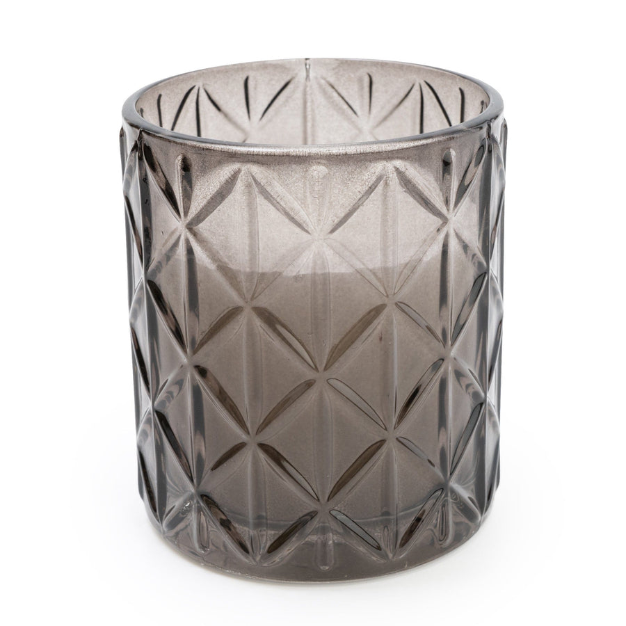 Smokey Black Large Diamond Glass Candle