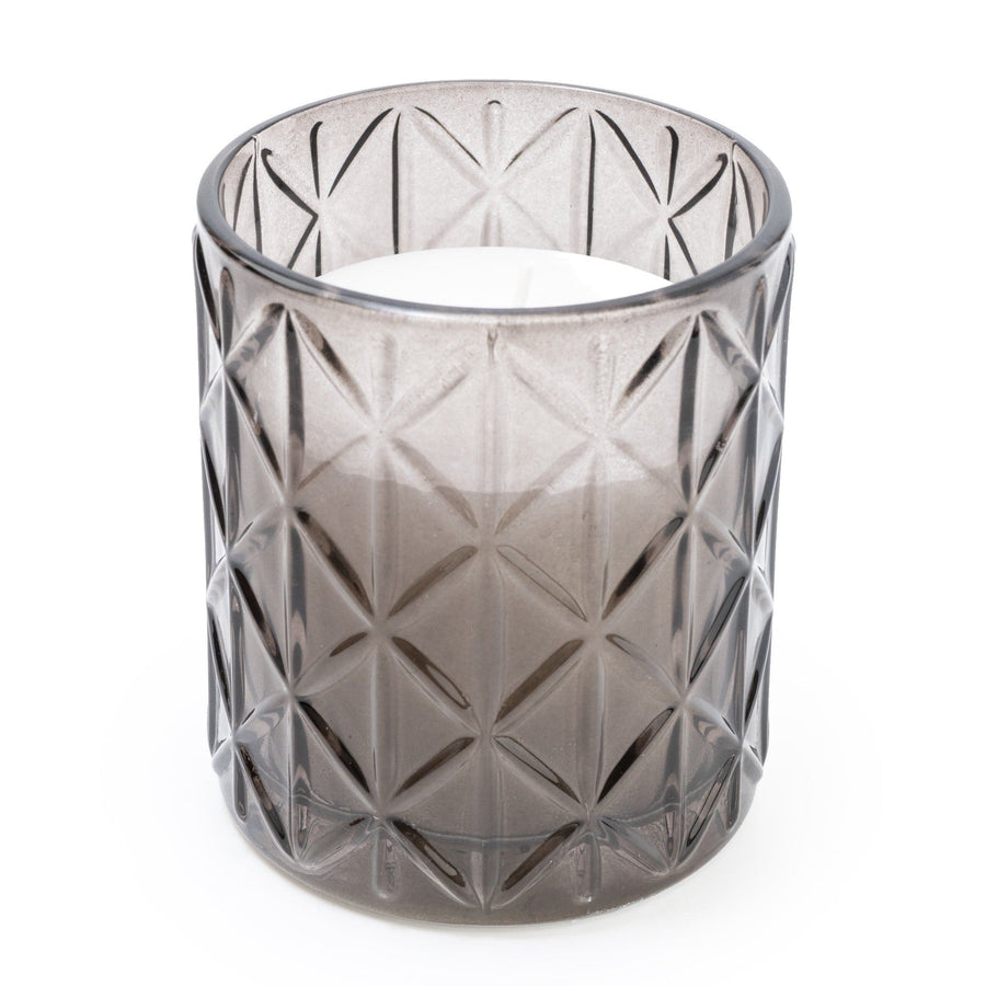 Smokey Black Large Diamond Glass Candle