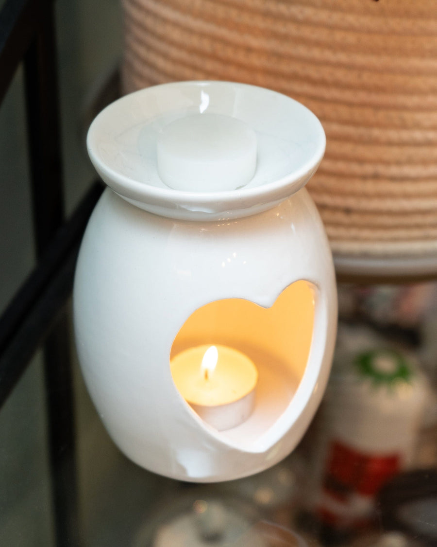 Heart White Wax Burner