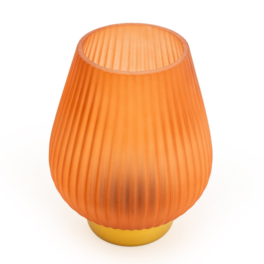 Terracotta Ridged Glass LED Lamp