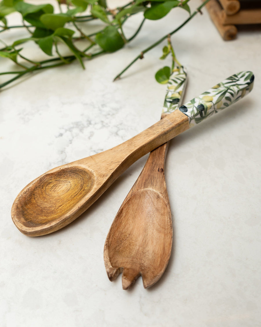 Olive Serving Spoon & Fork Set