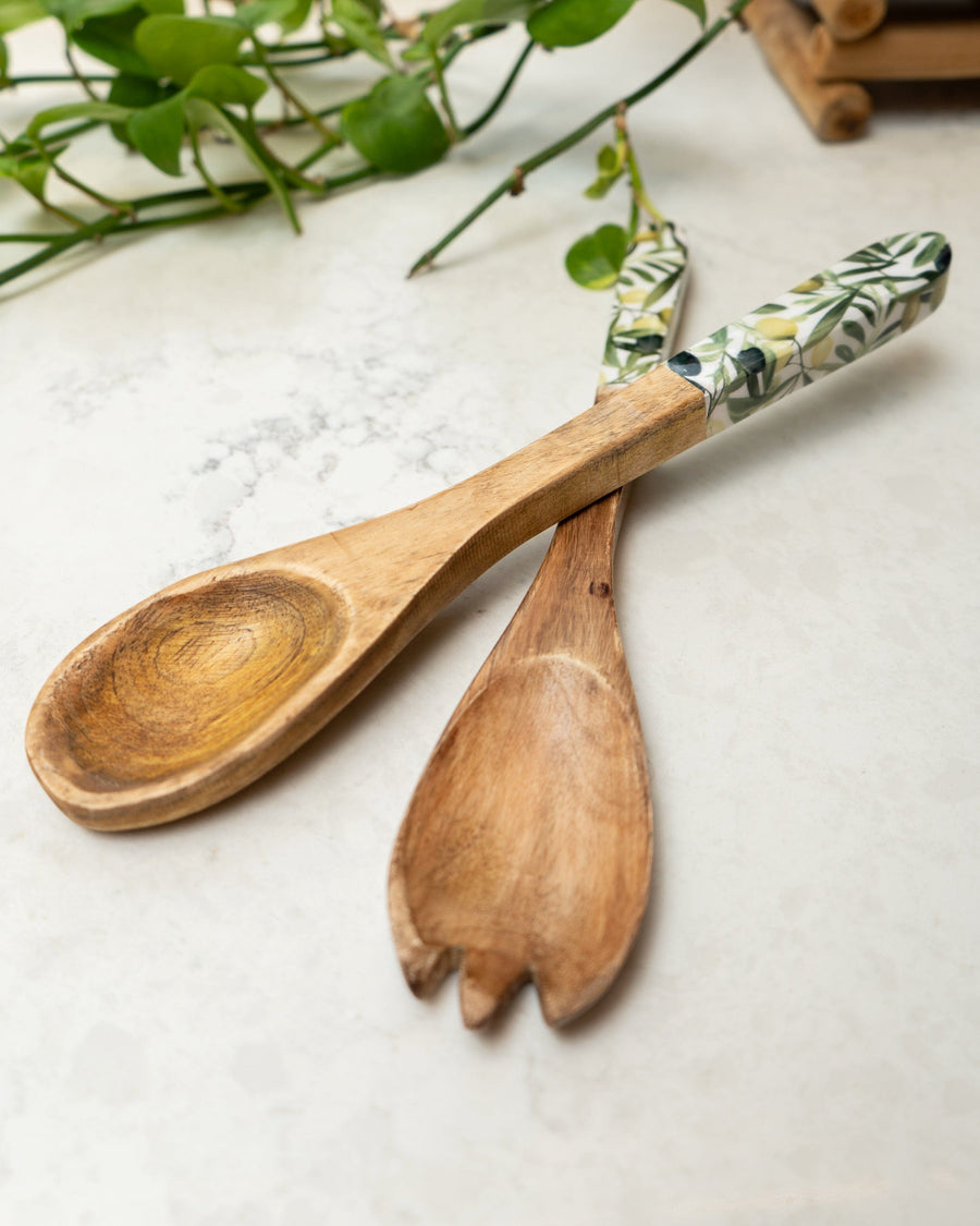 Olive Serving Spoon & Fork Set