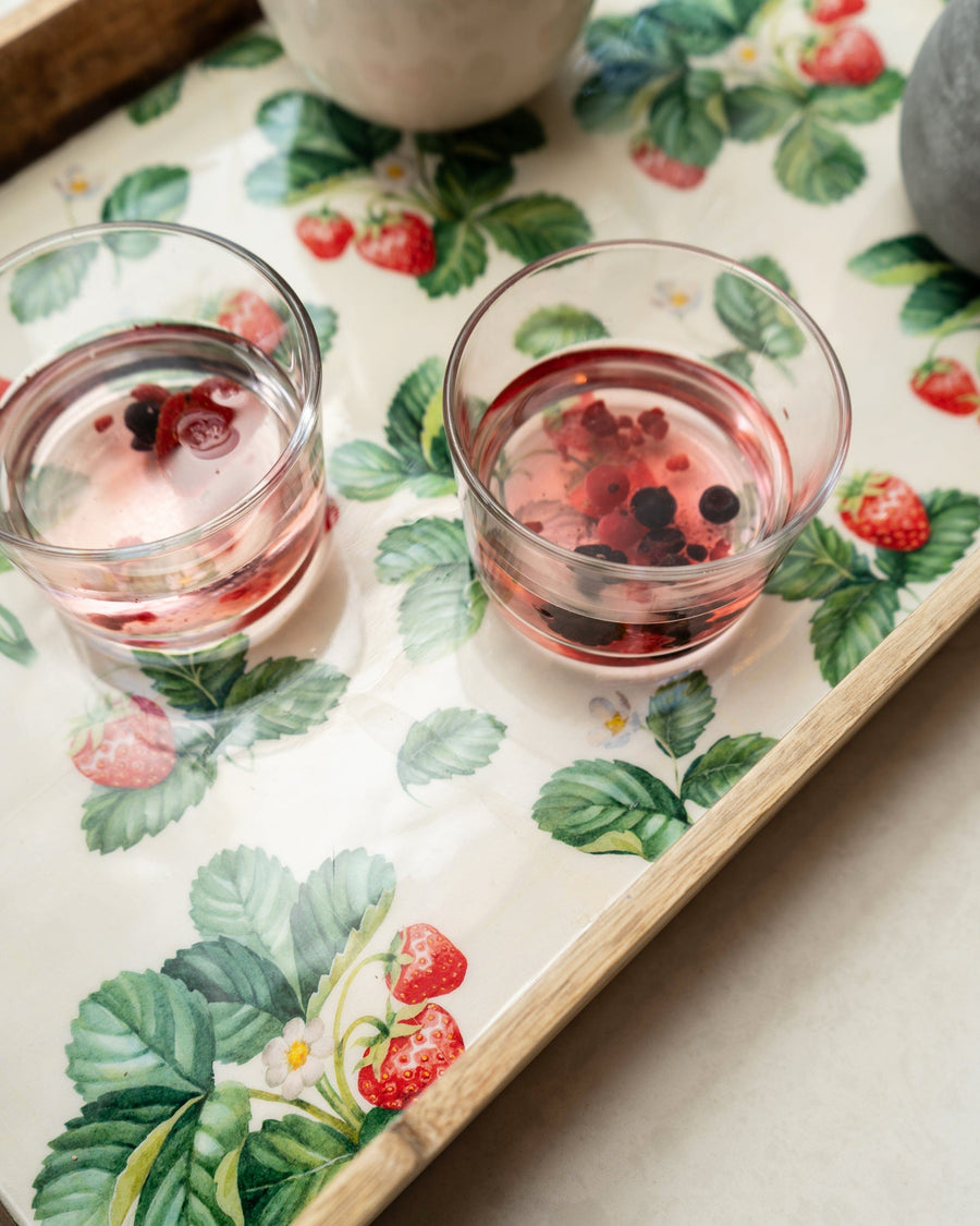 Strawberry Pattern Rectangular Serving Tray