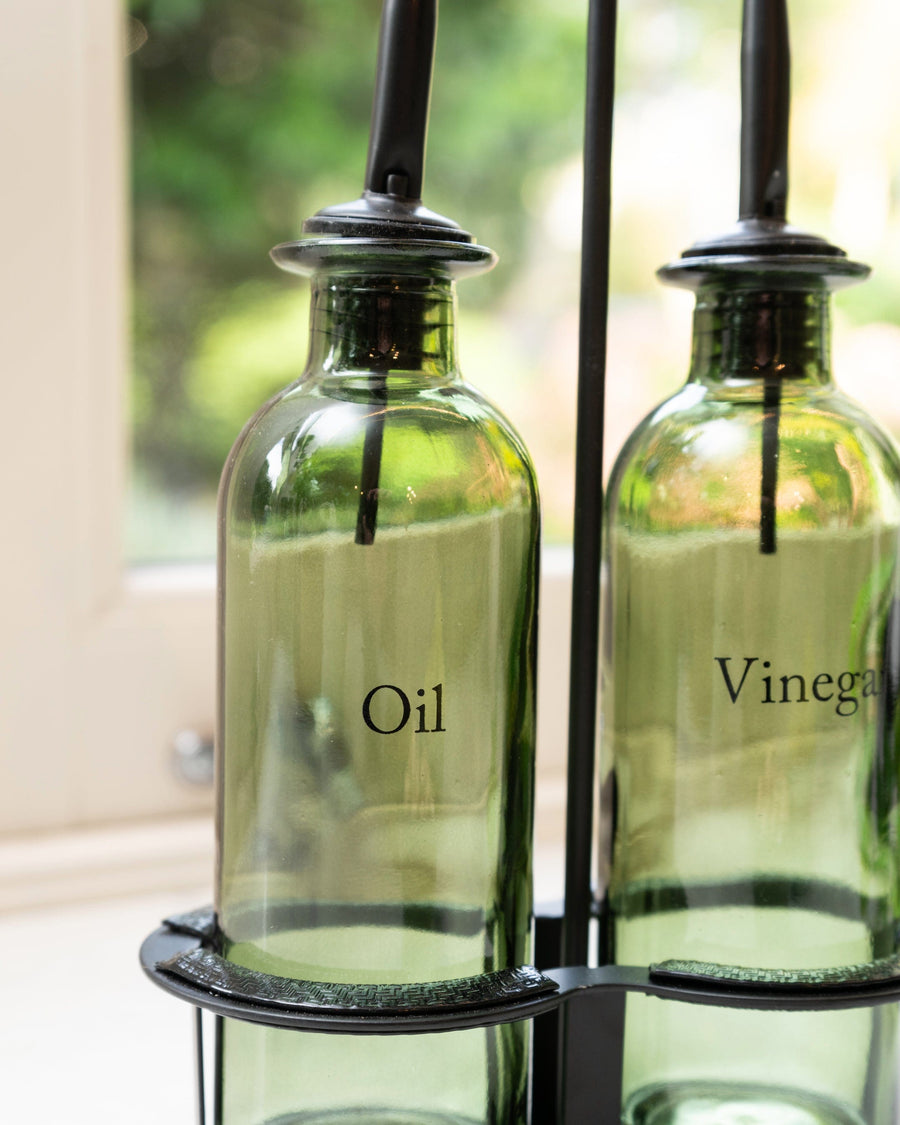 Oil & Vinegar Green Bottle Set