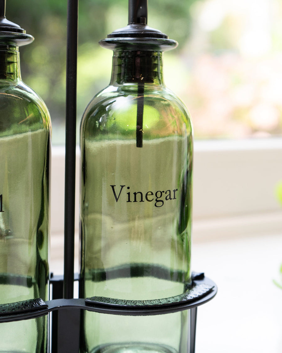 Oil & Vinegar Green Bottle Set