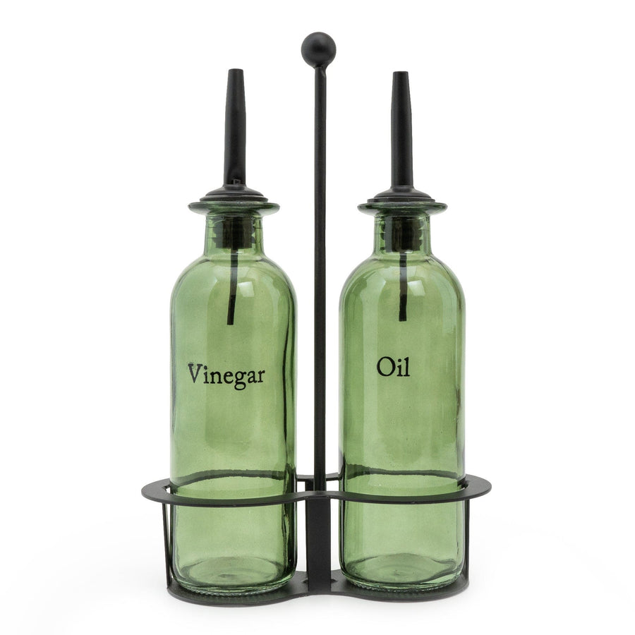 Oil & Vinegar Green Bottle Set