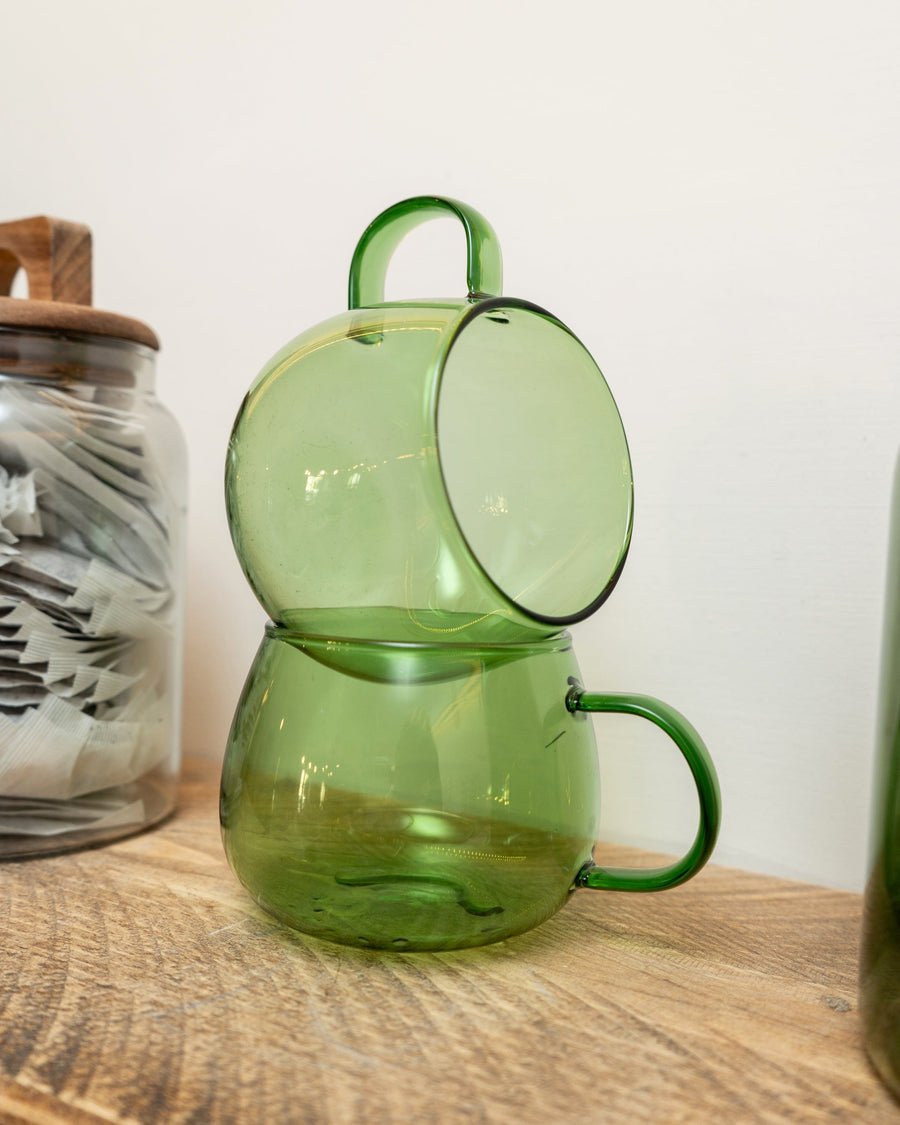 Green Glass Mug