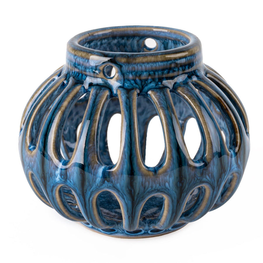 Blue Reactive Glaze Tealight Holder