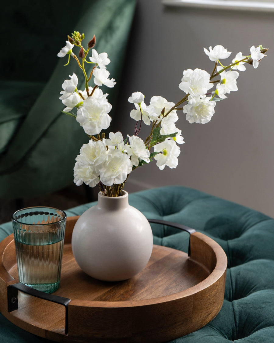 Artificial Blossom in Orb Vase