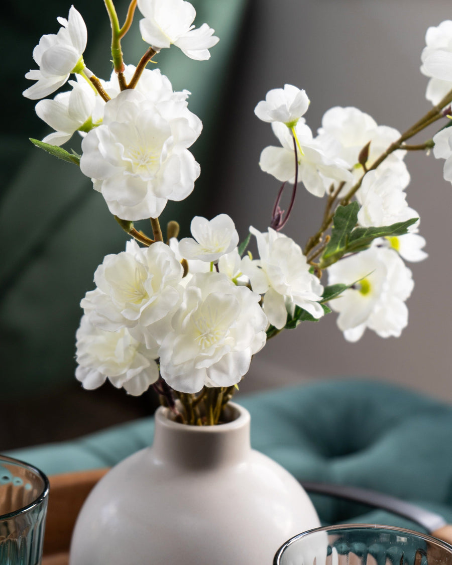 Artificial Blossom in Orb Vase