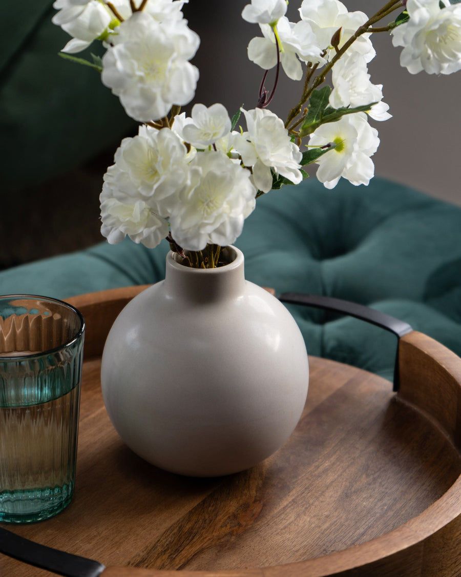 Artificial Blossom in Orb Vase