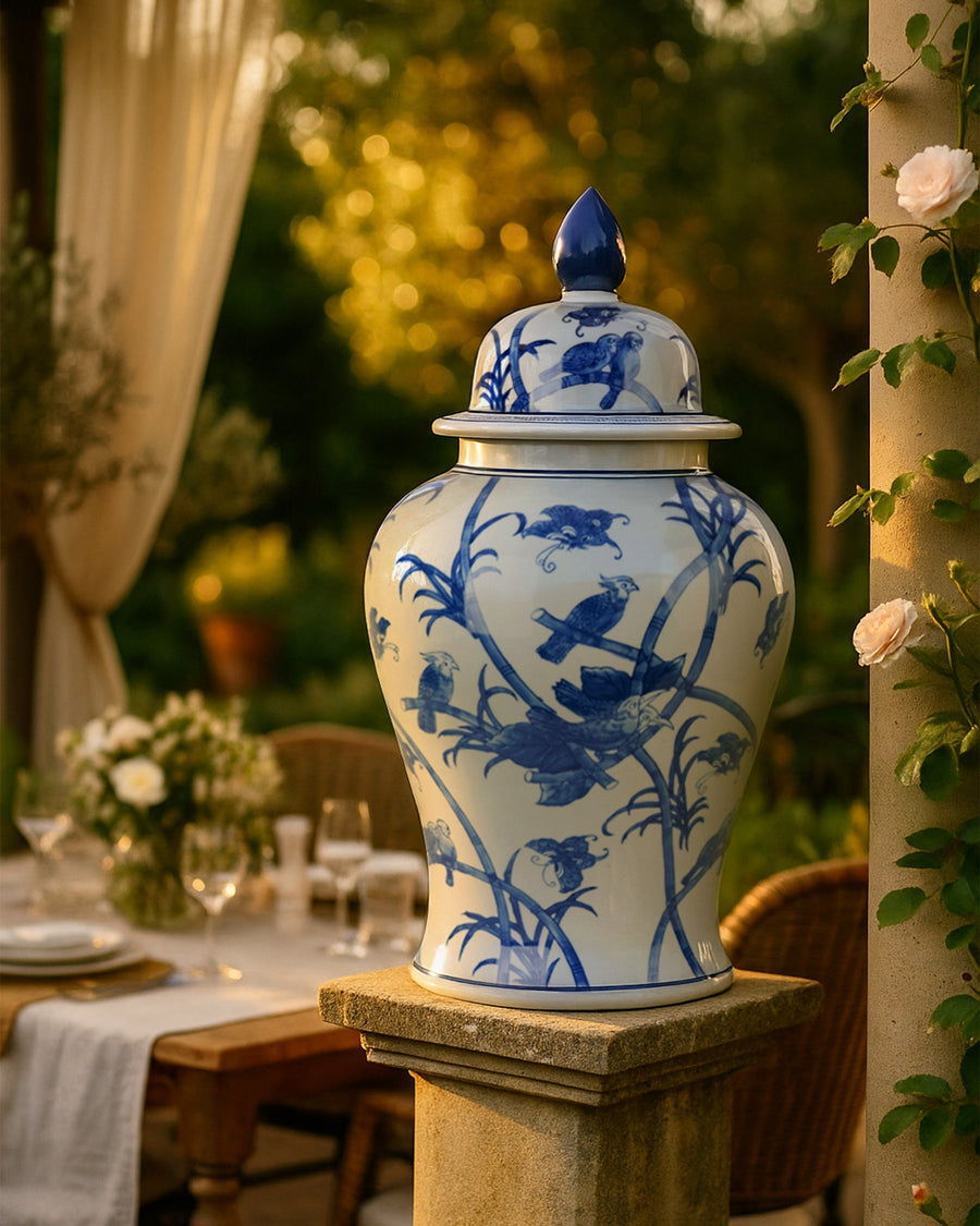 Oriental Extra Large Blue & White Ginger Jar