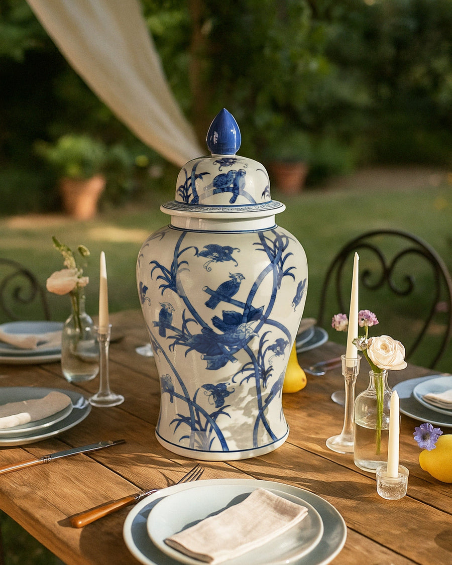 Oriental Extra Large Blue & White Ginger Jar