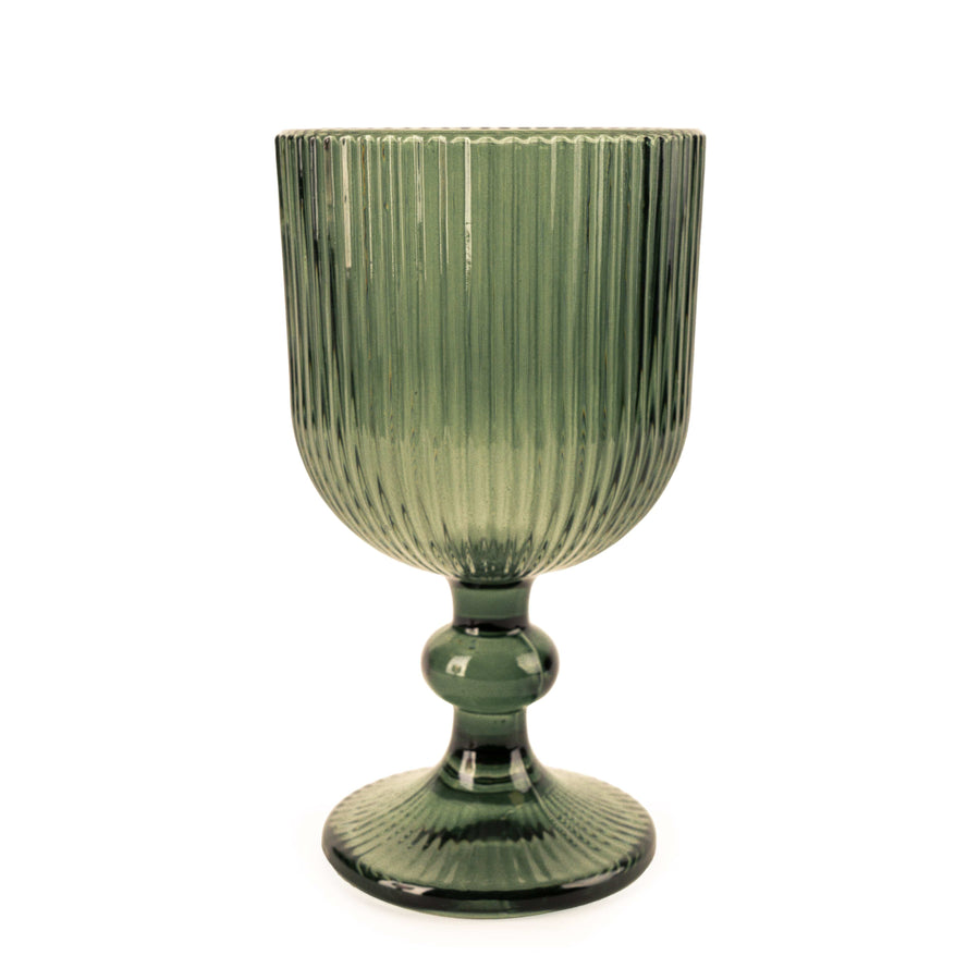 Green Stemmed White Wine Glass