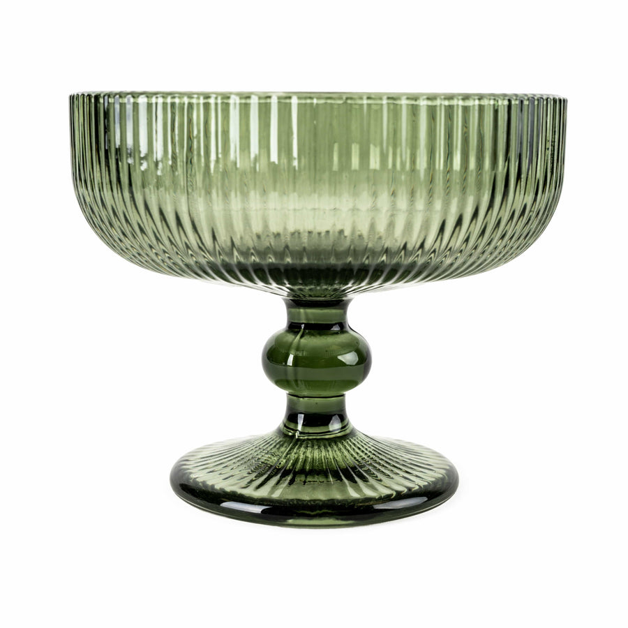 Green Stemmed Champagne Coupe Glass