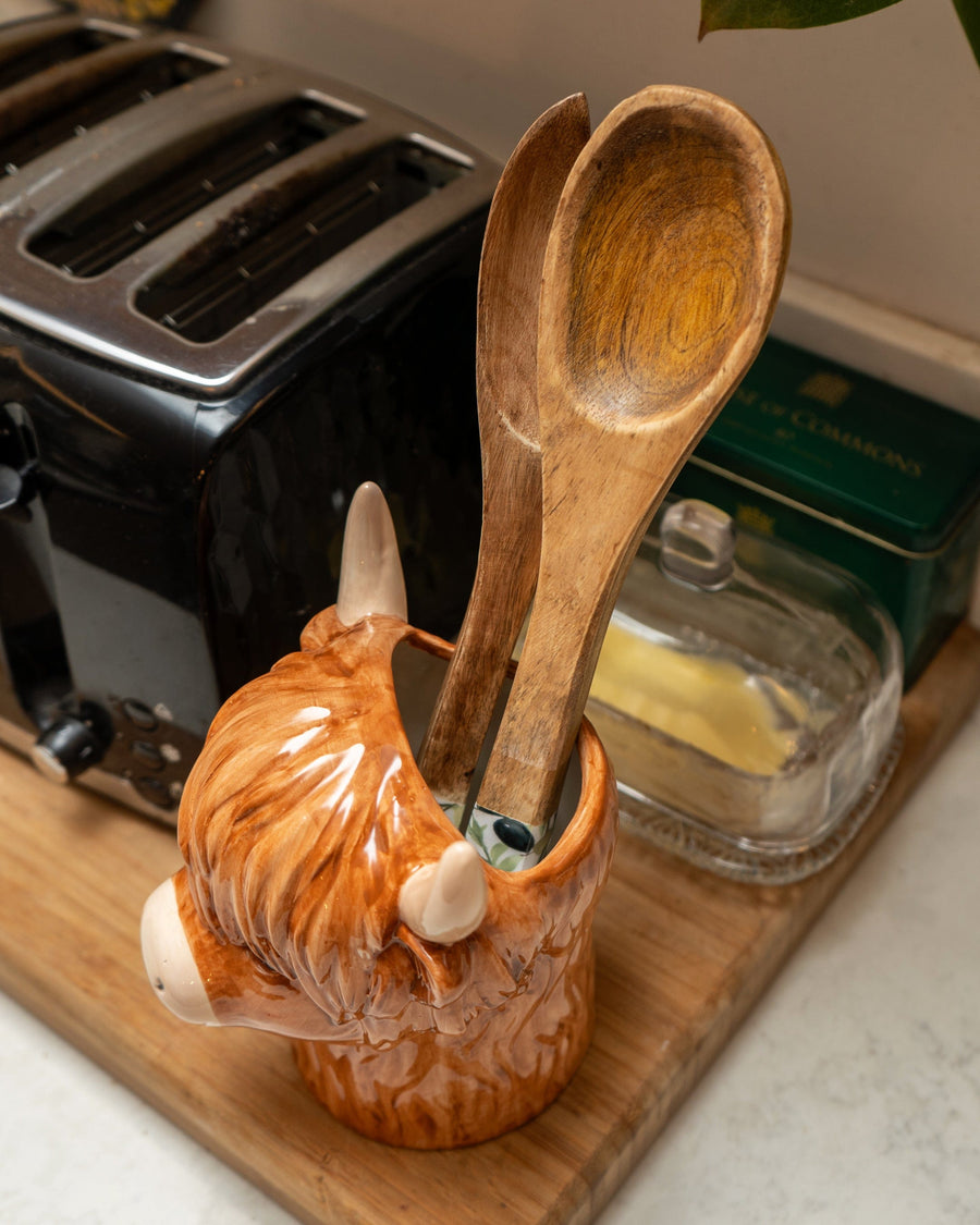 Highland Cow Ceramic Utensil Jar