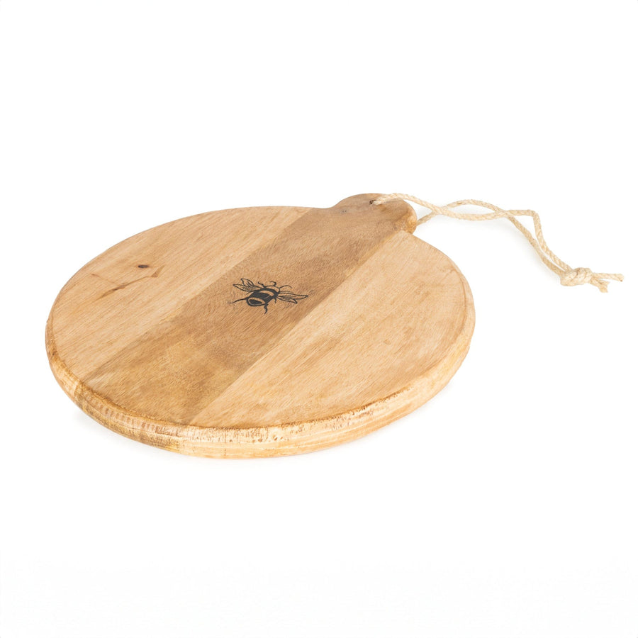 Bees Mango Wood Round Chopping Board