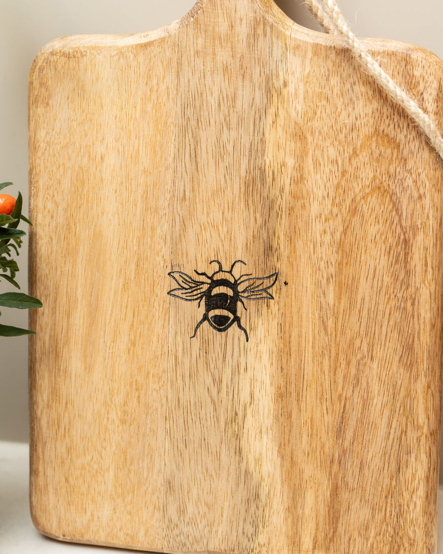 Bees Mango Wood Serving Paddle Board