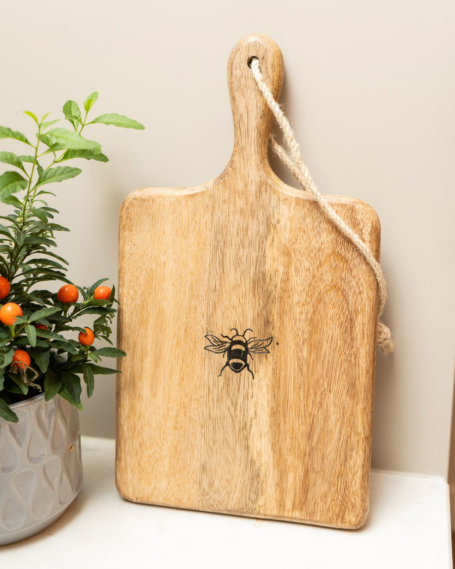 Bees Mango Wood Serving Paddle Board