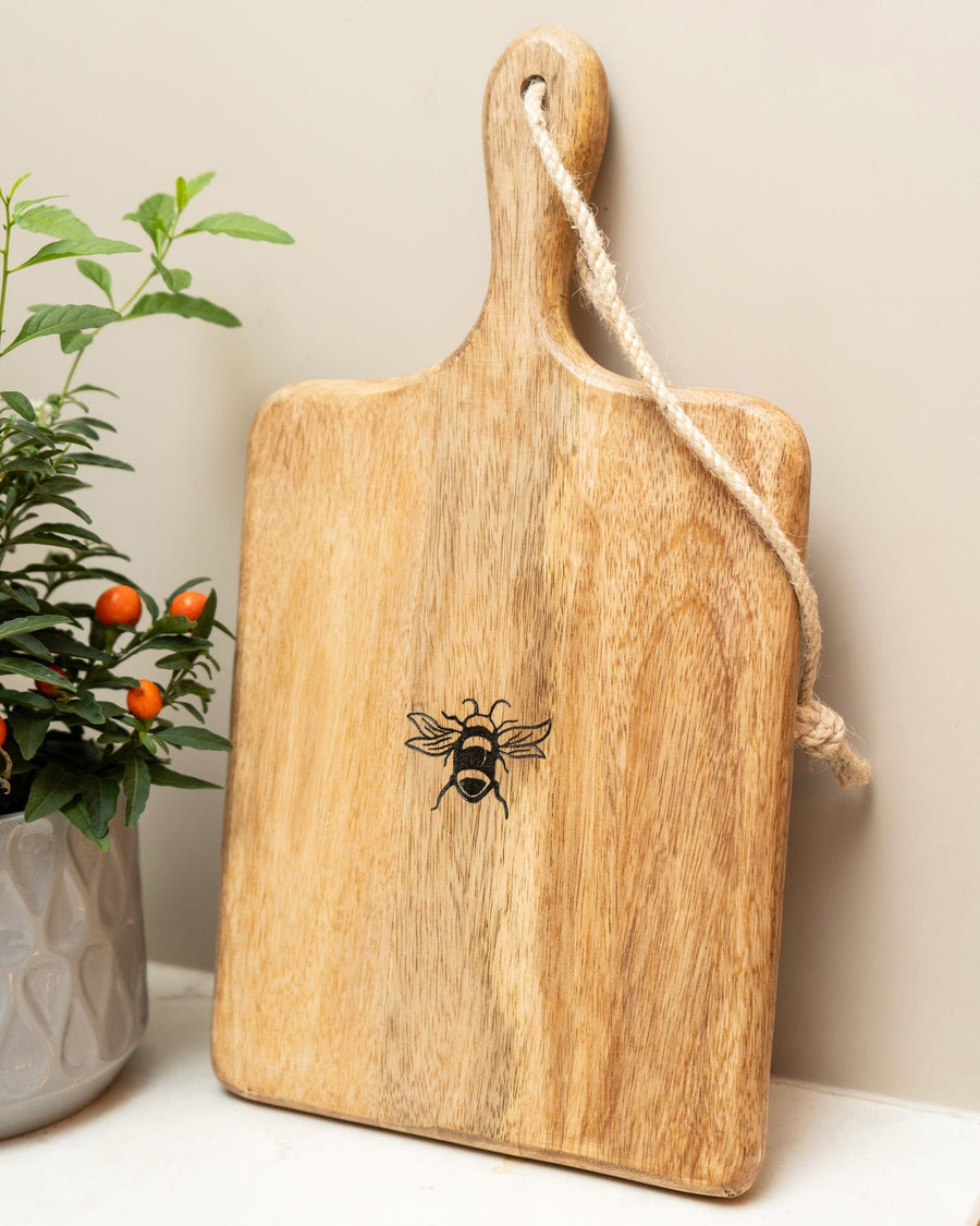 Bees Mango Wood Serving Paddle Board