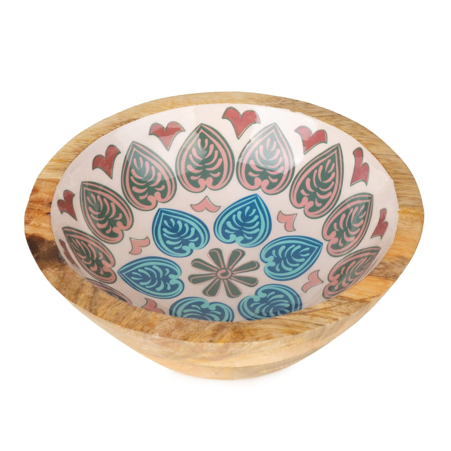 Meze Small Mango Wood & Enamel Bowl