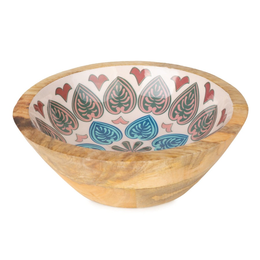 Meze Small Mango Wood & Enamel Bowl