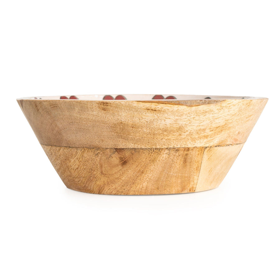 Meze Small Mango Wood & Enamel Bowl