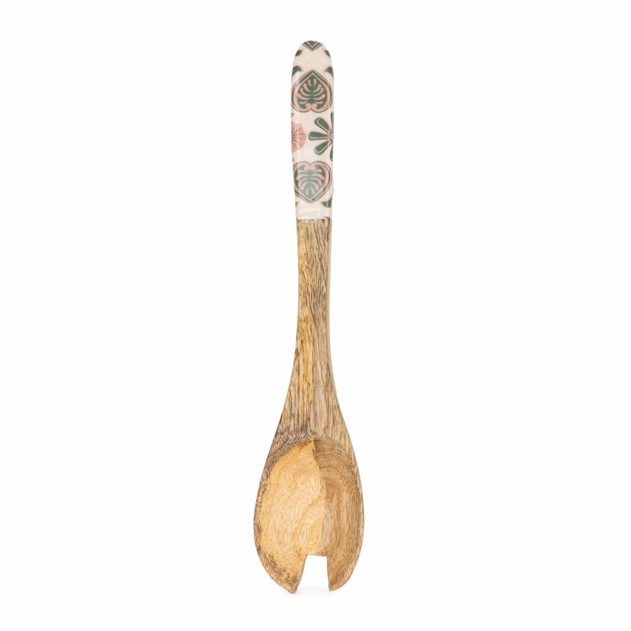 Meze Mango Wood & Enamel Serving Spoon & Fork